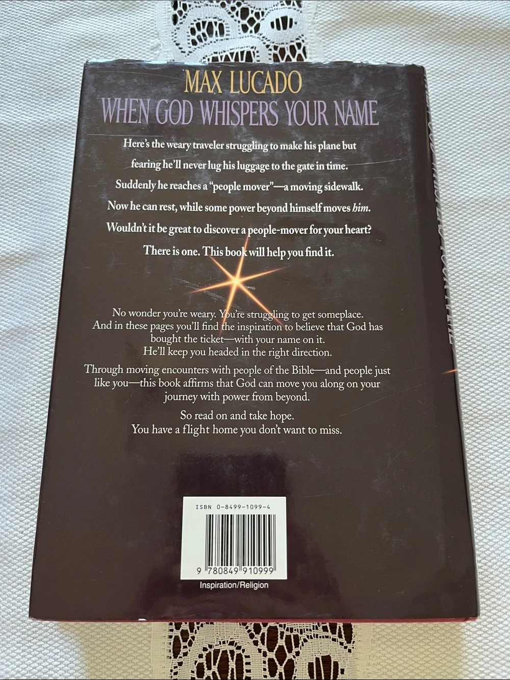 When God Whispers Your Name by Max Lucado Purple Hardcover